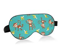 Eye Mask, Soft Comfortable Sleep Mask Monkey Banana Lightweight Blackout with Adjustable Velcro Strap, Travel Sleep Yoga Nap Blocks Light for Women Men