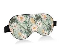 Eye Mask, Soft Comfortable Sleep Mask Retro Flower Pine Lightweight Blackout with Adjustable Velcro Strap, Travel Sleep Yoga Nap Blocks Light for Women Men