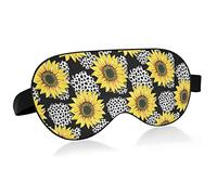 Eye Mask, Soft Comfortable Sleep Mask Vintage Sunflowers Leopard Lightweight Blackout with Adjustable Velcro Strap, Travel Sleep Yoga Nap Blocks Light for Women Men