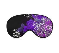 Eye Mask Super Smooth Soft Sleep Mask with Adjustable Strap for Night Sleeping Shift Work Work, Traveling Sleeping Eye Mask Cover Purple Rose Flower Art Eyeshade