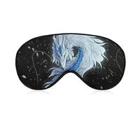 Eye Mask Super Smooth Soft Sleep Mask with Adjustable Strap for Sleeping Travel Work, Sleeping Eye Mask White Dragon Art Eye Cover Eyeshade