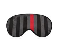 Eye Mask Super Smooth Soft Sleep Mask with Elastic Strap for Night Sleeping Trip Dry Eye, Lunch Break Traveling Sleeping Eye Mask Cover American Fire Fighter Thin Red Line Flag Art Eye Cover