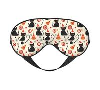 Eye Masks for Sleep Double-Sided, Abstract Christmas Cat Print Sleep Masks for Women and Men, Blackout Eye Covers for Travel/Sleeping
