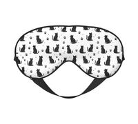 Eye Masks for Sleep Double-Sided, Black Cool Cat Paw Print Sleep Masks for Women and Men, Blackout Eye Covers for Travel/Sleeping