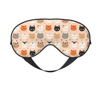Eye Masks for Sleep Double-Sided, Cat Cute Colorful Print Sleep Masks for Women and Men, Blackout Eye Covers for Travel/Sleeping