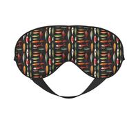Eye Masks for Sleep Double-Sided, Colorful Fish Hook Print Sleep Masks for Women and Men, Blackout Eye Covers for Travel/Sleeping