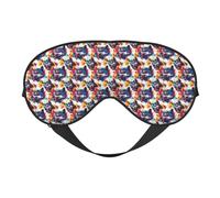 Eye Masks for Sleep Double-Sided, Colorful Graffiti Wolf Head Print Sleep Masks for Women and Men, Blackout Eye Covers for Travel/Sleeping