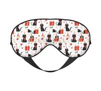 Eye Masks for Sleep Double-Sided, Cute Birthday Cat Print Sleep Masks for Women and Men, Blackout Eye Covers for Travel/Sleeping