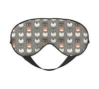 Eye Masks for Sleep Double-Sided, Cute Cartoon Cat Print Sleep Masks for Women and Men, Blackout Eye Covers for Travel/Sleeping