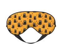 Eye Masks for Sleep Double-Sided, Cute Cat Black Print Sleep Masks for Women and Men, Blackout Eye Covers for Travel/Sleeping