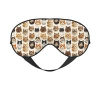 Eye Masks for Sleep Double-Sided, Cute Cat Face 1 Print Sleep Masks for Women and Men, Blackout Eye Covers for Travel/Sleeping
