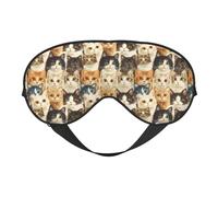 Eye Masks for Sleep Double-Sided, Cute Cat Face Print Sleep Masks for Women and Men, Blackout Eye Covers for Travel/Sleeping