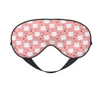 Eye Masks for Sleep Double-Sided, Cute Cat Heart Print Sleep Masks for Women and Men, Blackout Eye Covers for Travel/Sleeping