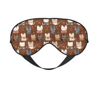 Eye Masks for Sleep Double-Sided, Cute Cat Scarf Print Sleep Masks for Women and Men, Blackout Eye Covers for Travel/Sleeping