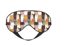 Eye Masks for Sleep Double-Sided, Cute Colorful Cat Print Sleep Masks for Women and Men, Blackout Eye Covers for Travel/Sleeping