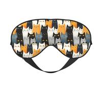 Eye Masks for Sleep Double-Sided, Cute Multicolor Cat Print Sleep Masks for Women and Men, Blackout Eye Covers for Travel/Sleeping