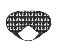 Eye Masks for Sleep Double-Sided, Elegant White Cat Print Sleep Masks for Women and Men, Blackout Eye Covers for Travel/Sleeping