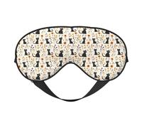 Eye Masks for Sleep Double-Sided, Flower Black Cat Print Sleep Masks for Women and Men, Blackout Eye Covers for Travel/Sleeping
