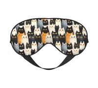 Eye Masks for Sleep Double-Sided, Kawaii Cat Face Print Sleep Masks for Women and Men, Blackout Eye Covers for Travel/Sleeping