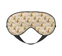Eye Masks for Sleep Double-Sided, Moon Owl Print Sleep Masks for Women and Men, Blackout Eye Covers for Travel/Sleeping
