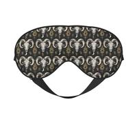Eye Masks for Sleep Double-Sided, Mystic Ram Skull Print Sleep Masks for Women and Men, Blackout Eye Covers for Travel/Sleeping