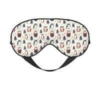 Eye Masks for Sleep Double-Sided, Owl in The Woods Print Sleep Masks for Women and Men, Blackout Eye Covers for Travel/Sleeping
