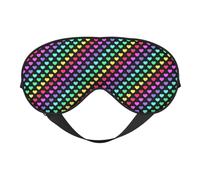 Eye Masks for Sleep Double-Sided, Rainbow Hearts Print Sleep Masks for Women and Men, Blackout Eye Covers for Travel/Sleeping