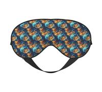 Eye Masks for Sleep Double-Sided, Red Blue Flame Tiger Print Sleep Masks for Women and Men, Blackout Eye Covers for Travel/Sleeping