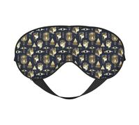 Eye Masks for Sleep Double-Sided, Retro Exotic Elements Print Sleep Masks for Women and Men, Blackout Eye Covers for Travel/Sleeping