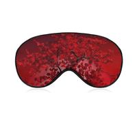 Eye Masks Travel Blackout Cooling & Relaxing Sleep Masks Zero Eye Pressure Night Red Cherry Blossom Printed Blindfold Soft and Cute with Adjustable Strap
