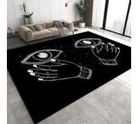 Eye Mysterious Style Short Pile large Area Rug 140x200 cm Palm Of The Hand Starry Sky Machine Washable Flannel Rug Slip Breathable Carpet for Living Room Bedroom Kitchen Dining Room Q-397