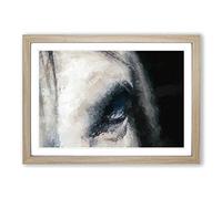 Eye of a White Horse in Abstract Framed Print | A2 Oak Framed Wall Art | Ready to Hang | Abstract Animal Picture | Living Room Bedroom Lounge Office