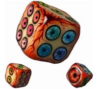 Eye of Cthulhu Dice, Handcrafted Cthulhu Realistic Eye D6 Dice, Roll with the Gaze of the Ancient Ones, Cool Gothic and Punk Dices with Bloodshot Eyeball Design, Gift for Spooky Lovers