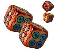 Eye of Cthulhu Dice, Handcrafted Eye of Cthulhu D6 Dice, Realistic Fantasy Gothic Dark Horror Eyes Dices Decoration Gift for Spooky Lovers (2Pcs)