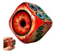 Eye of Cthulhu Dice - Roll with the Gaze of the Ancient Ones, Realistic Bloodshot Eyeball D6 Design, Gothic and Punk Six-Sided Dice for Tabletop Games, Gift for Spooky Lovers (2 pcs) (1 Pc)