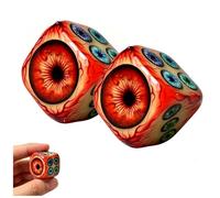 Eye of Cthulhu Dice - Roll with the Gaze of the Ancient Ones, Realistic Bloodshot Eyeball D6 Design, Gothic and Punk Six-Sided Dice for Tabletop Games, Gift for Spooky Lovers (2 pcs) (2 Pcs)