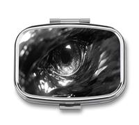 Eye of Eagle Pill Box 2 Compartment Portable Medicine Pill Case Travel Pill Organizer for Pocket Purse