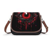 Eye of Hell Shoulder Bag for Women Small Crossbody Bag PU Leather Underarm Handbag with Adjustable Strap Cute Hobo Purses for Daily Commute Travel