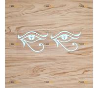 Eye of Horus Egypt Sticker Decal Vinyl Egyptian Symbol God Eye of Ra - 2 Pack White 10.2cm - for Car Boat Laptop Cup No Background Die-Cut