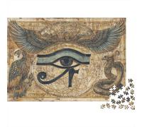 Eye of Horus Papyrus Print Jigsaw Puzzles Puzzle for Adults Kids. 1000 Piece Impossible Challenge Toy Educational Game Home Decoration for Educational Games Gifts 38x26cm/1000pcs