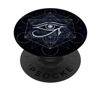 Eye of Horus Sacred Geometry Moon Phases Design PopSockets Adhesive PopGrip