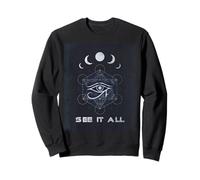 Eye of Horus Sacred Geometry Moon Phases Design Sweatshirt
