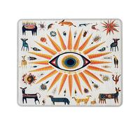 Eye of Inspiration Vibrant Embroidered Pattern Mouse Pad, Non-Slip Washable Mouse Pad for Home Office Use Seasons Celebrations Square 8 x 10 Inch