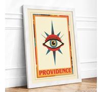 Eye of Providence Vintage Framed Wall Art Print A3 (42×29.7cm) White, Wall Decor for Living Room, Bedroom, Office & Home, Ready to Hang, Art Gift