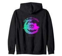 Eye of the Cosmos - Vintage Mystical Moon & Eye Art Zip Hoodie