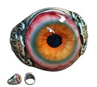 Eye Of The Curtain Ring, Realistic Eyeball Design Rings, Dark Lore Ring,Eye Of The Veil Rings, Party Men Jewelry Anime Skull