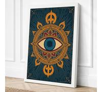 Eye of the Mandala Geometric Canvas Wall Art Print 30x20 Inch (76 x 51 cm)