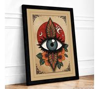 Eye of the Mystic Eclectic Framed Wall Art Print A4 (29.7×21cm) Black, Wall Decor for Living Room, Bedroom, Office & Home, Ready to Hang, Art Gift