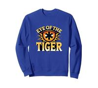 Eye of the Tiger: Fierce Feline Spirit Sweatshirt, Adult Unisex, Royal Blue, L