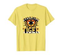 Eye of The Tiger: Fierce Feline Spirit T-Shirt, Men, Lemon, L
